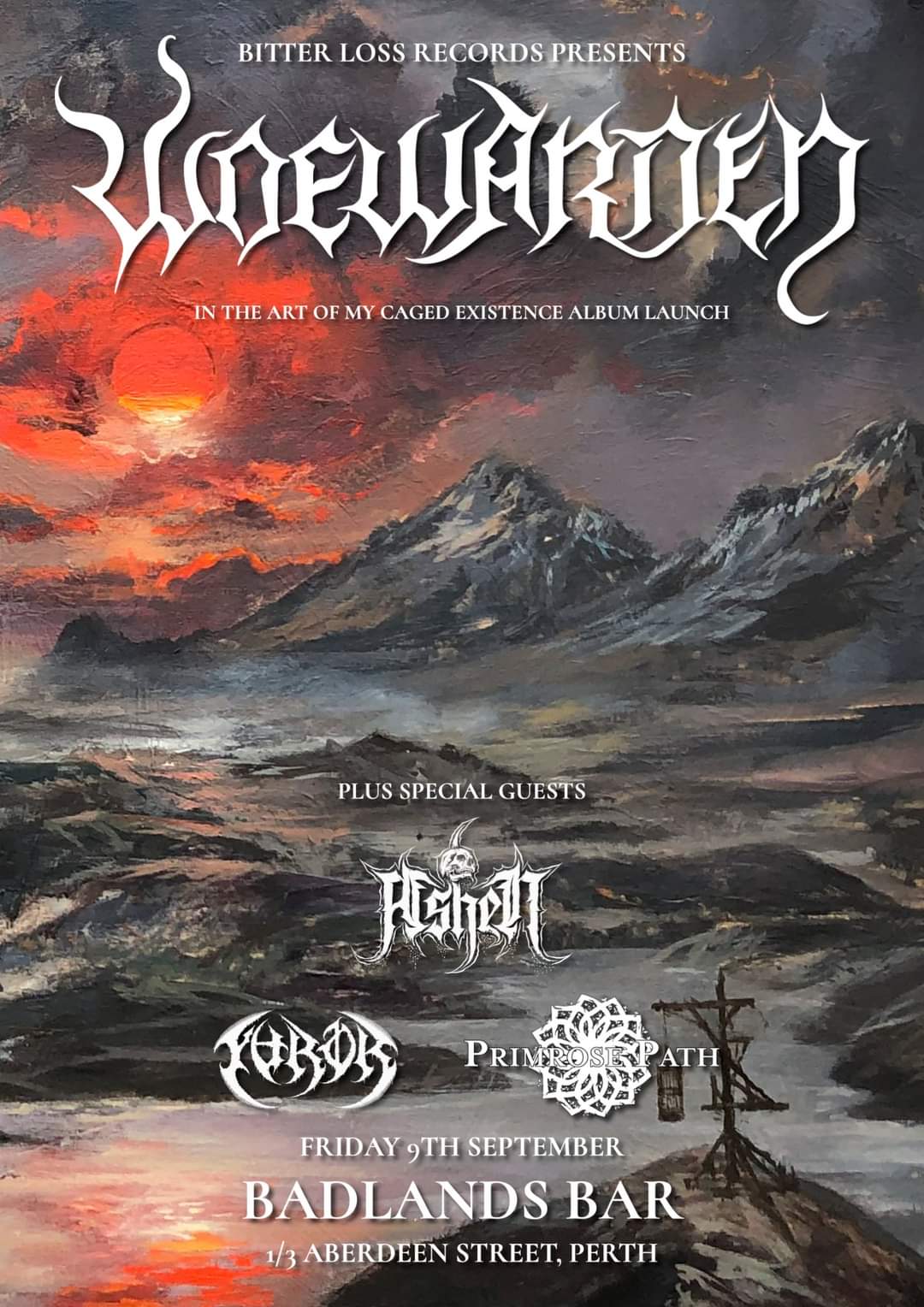 Woewarden - 'In the Art of My Caged Existence' Album Launch - with Ashen, The Furor + Primrose Path